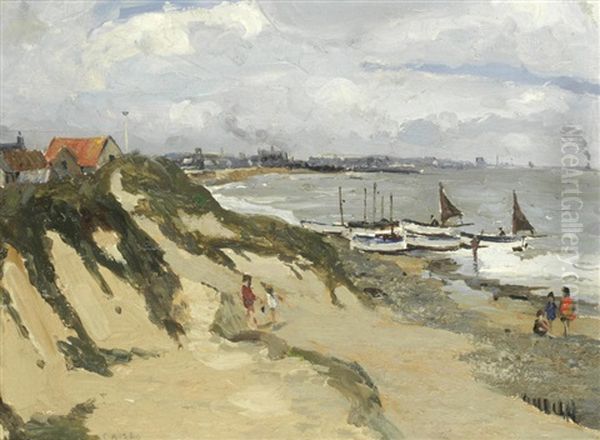 Kessingland Beach Oil Painting by Campbell A. Mellon