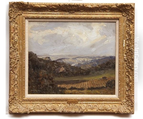 Monmouth From The Great Towards Symonds Yat 6 30am, Sketch From Nature Oil Painting by Campbell A. Mellon