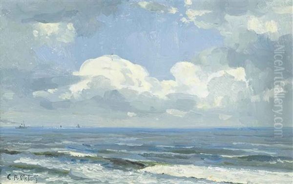 Breaking Waves, Gorleston Oil Painting by Campbell A. Mellon