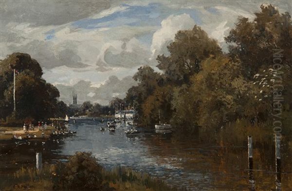 Hampton On Thames Oil Painting by Campbell A. Mellon