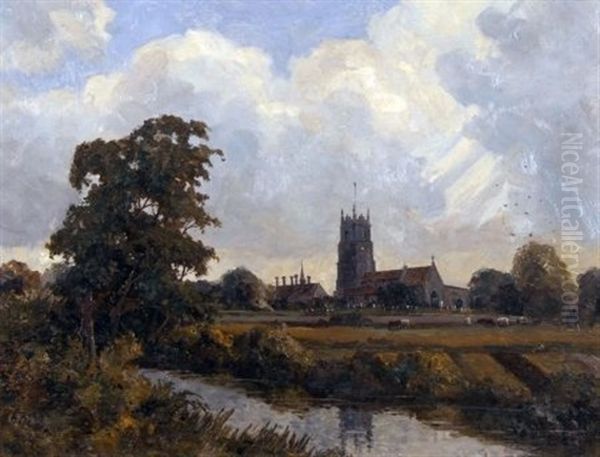 Garboldisham Oil Painting by Campbell A. Mellon
