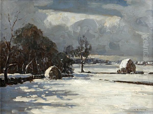 Gorleston, December Oil Painting by Campbell A. Mellon