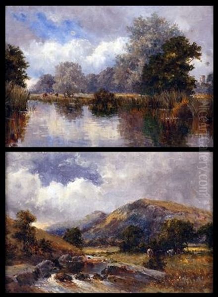 Above Glen Helen, Isle Of Man (+ A Summer Morning, Oil On Canvas, Coltishall; Pair) Oil Painting by Campbell A. Mellon