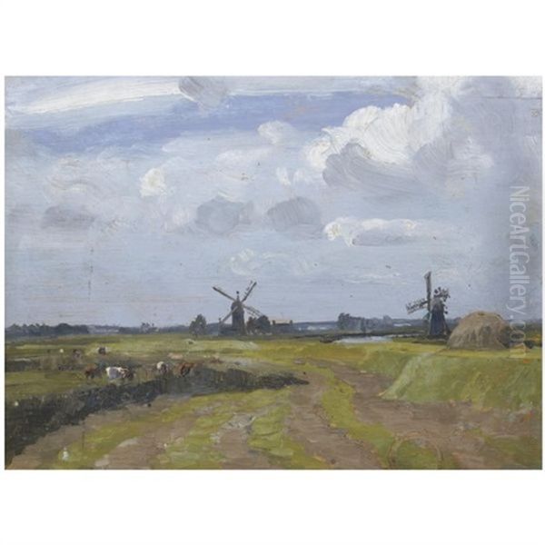 Erbury From Fordwych (+ 3 Others, Various Sizes; 4 Works) Oil Painting by Campbell A. Mellon