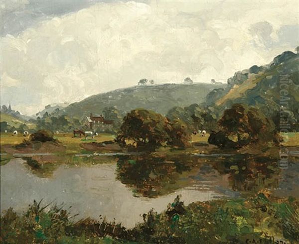 Landscape Near Symond Yat Oil Painting by Campbell A. Mellon