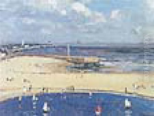 The Boating Pond Oil Painting by Campbell A. Mellon