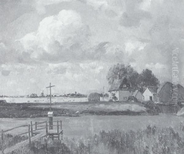 Upper Cliff Road, Gorleston Sea Oil Painting by Campbell A. Mellon