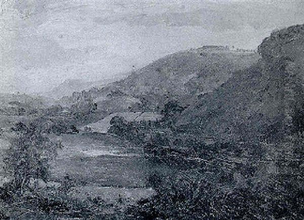 November Morning, Symonds Yat Oil Painting by Campbell A. Mellon