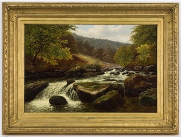 View On The Hebdon, North Yorkshire Oil Painting by William Mellor