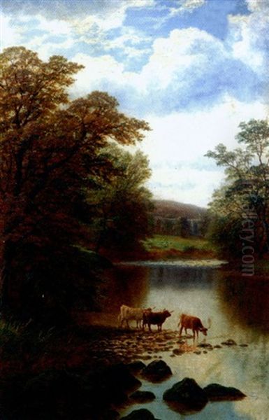 On The Wharfe, Bolton Abbey (+ Fairy Glen North Wales; Pair) Oil Painting by William Mellor