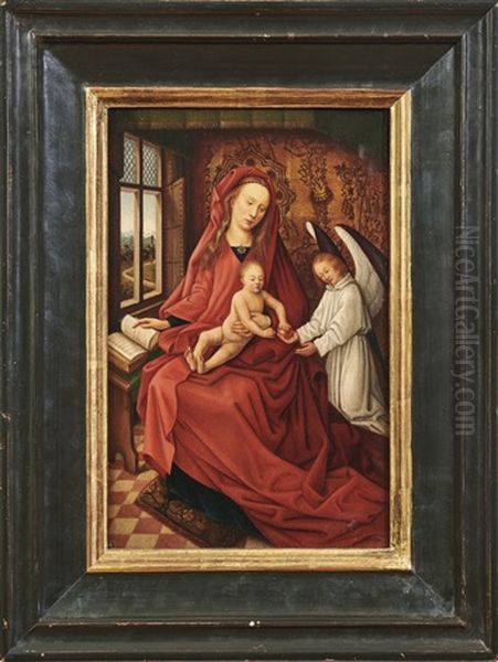 Madonna Mit Kind Und Engel Oil Painting by (manner of) Memling, Hans