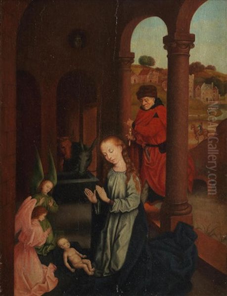 The Nativity Oil Painting by (manner of) Memling, Hans
