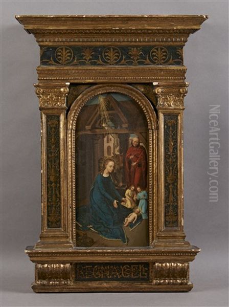 La Nativite Oil Painting by (manner of) Memling, Hans