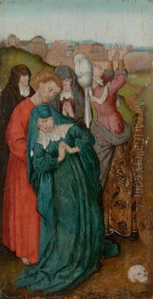 Zwei Tafeln Eines Kreuzigungsaltars Oil Painting by (manner of) Memling, Hans