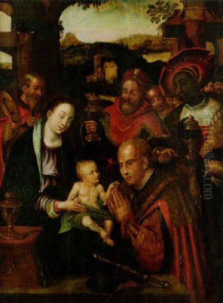 Konungarnas Tillbedjan Oil Painting by (manner of) Memling, Hans