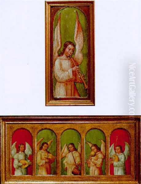 Muzierende Engel Oil Painting by (manner of) Memling, Hans