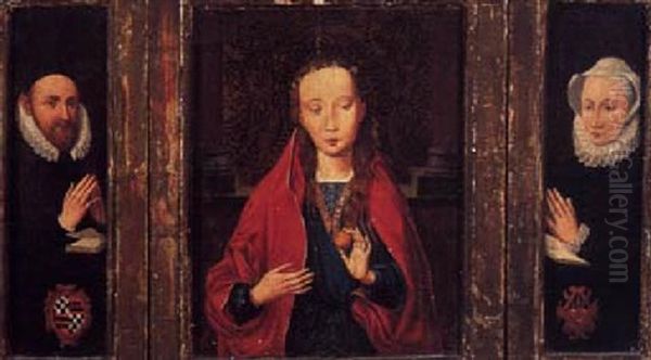 The Madonna Holding An Orange Oil Painting by (manner of) Memling, Hans