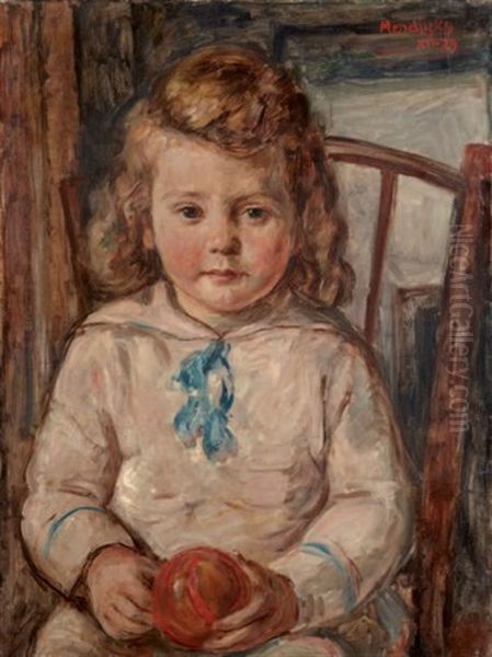 Portrait De Jeune Fille Oil Painting by Maurice Mendjisky
