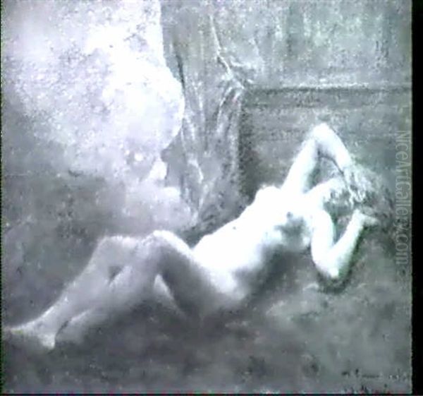 Liegender Weiblicher Akt Oil Painting by Charles August Mengin