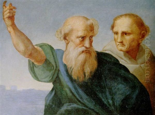 Die Philosophen Plato Und Savonarola Oil Painting by Anton Raphael Mengs