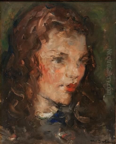 Portrait De Jeune Fille Oil Painting by Abel Bertram