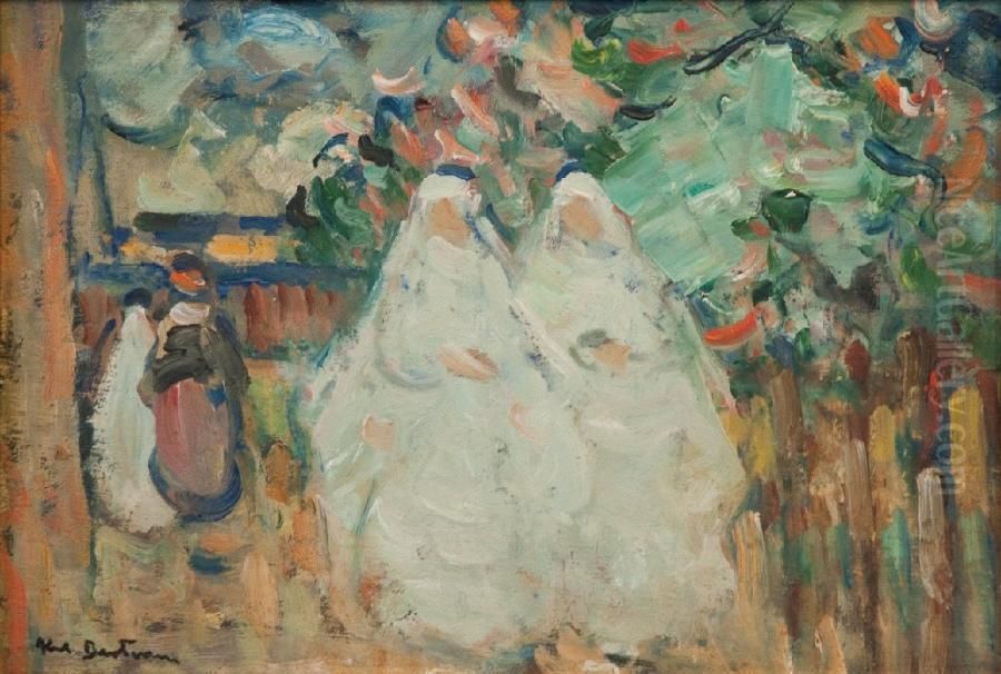 Personnages Dans Un Paysage Oil Painting by Abel Bertram