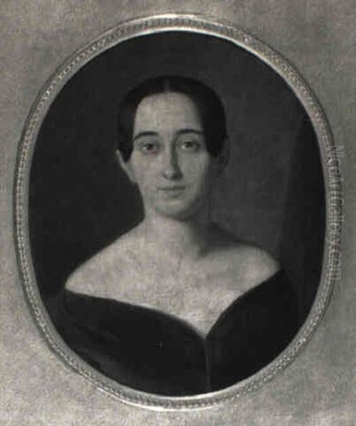 Portrat Einer Dame Mit Hochgestecktem Haar Oil Painting by Barthelemy Menn