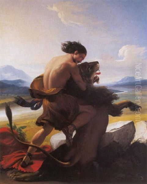 Sansone Oil Painting by Francesco Mensi