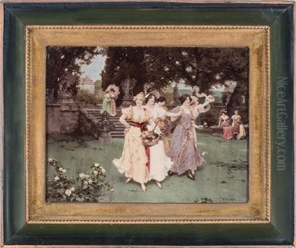 Figure Femminili Nel Parco Oil Painting by Wilhelm Menzler