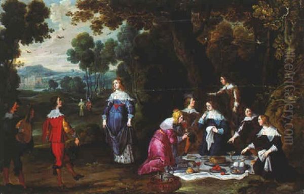 Le Dejeuner Champetre Oil Painting by Jacob Frans van der Merck