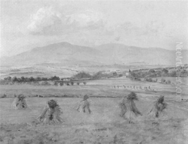 Vortaunus Mit Weizengarben Oil Painting by Karl Mergell