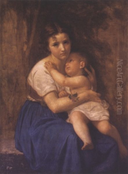 Frere Et Soeur Oil Painting by Hugues Merle