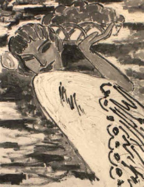 Porteuse D'oranges Oil Painting by Alexis Merodack-Jeaneau