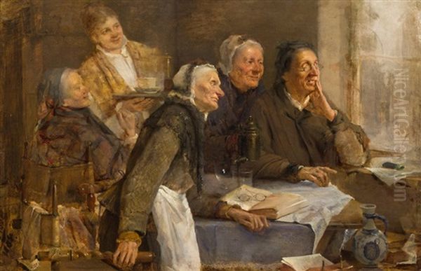 Aufmerksame Beobachterinnen Oil Painting by Karl Von Merode