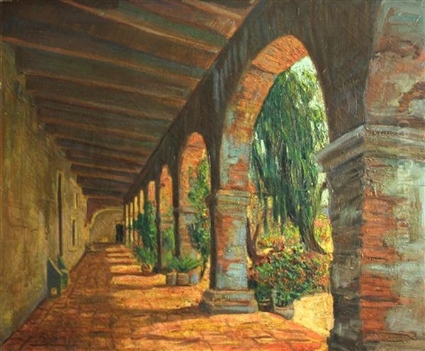 Mission San Juan Capistrano Oil Painting by James Arthur Merriam
