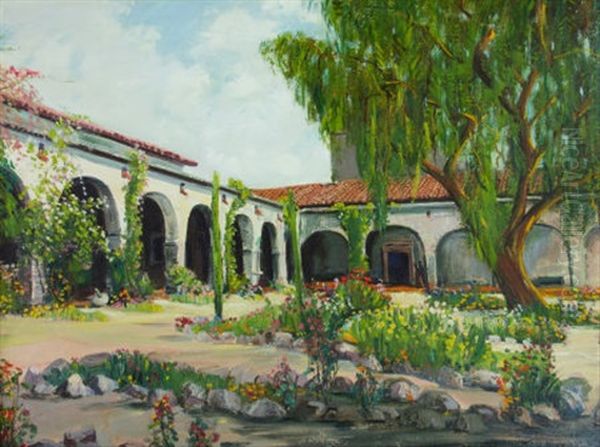 Mission San Juan Capistrano Oil Painting by James Arthur Merriam