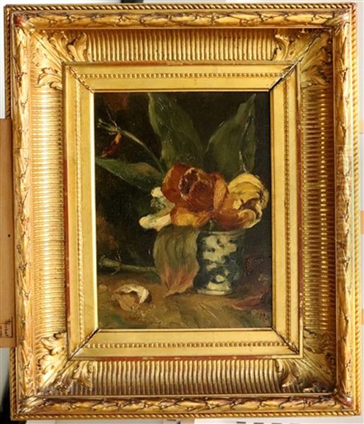 Tulpen In Vaasje Oil Painting by Sientje Mesdag Van Houten
