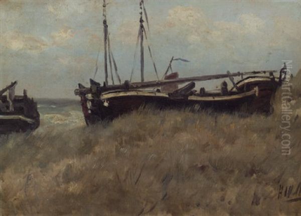 Bomschuiten In The Dunes Oil Painting by Hendrik Willem Mesdag