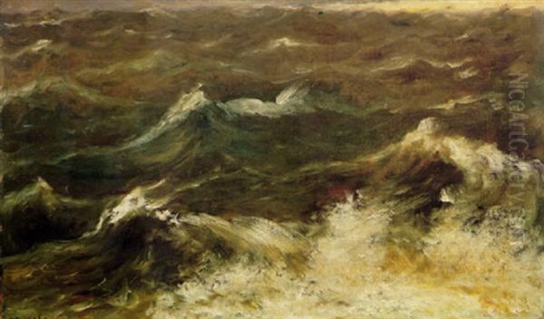 Breakers Oil Painting by Hendrik Willem Mesdag