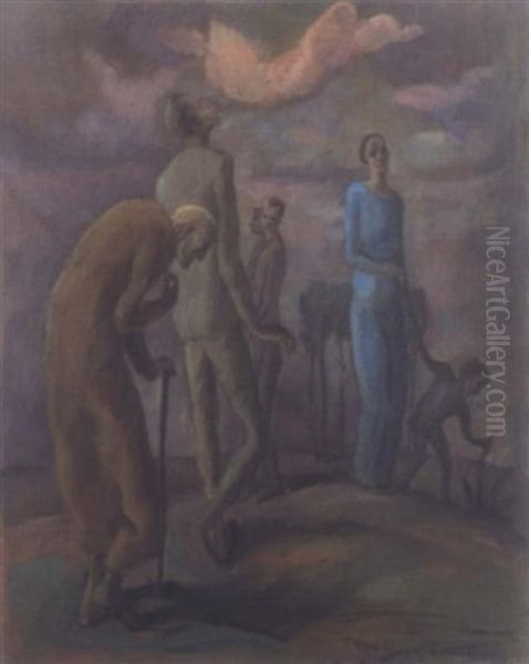 Die Lebensstufen Oil Painting by Felix Meseck