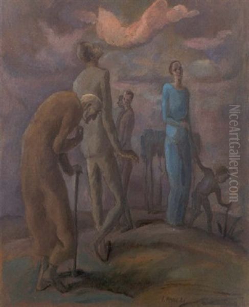 Die Lebenstufen Oil Painting by Felix Meseck