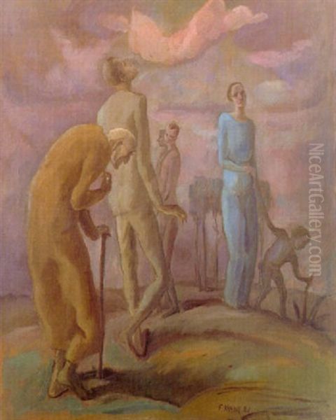 Die Lebensstufen Oil Painting by Felix Meseck