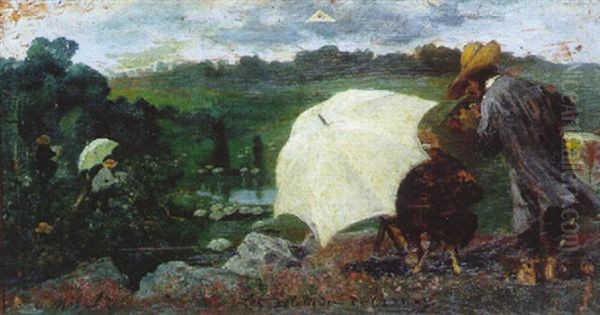 Les Solitudes De Cernay Ou Les Peintres A L'ouvrage Oil Painting by Paul EugA篓ne Mesples