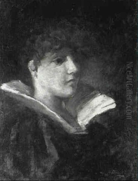 Portrait Of A Woman Oil Painting by Willard Leroy Metcalf