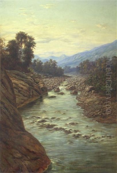 El Rio Capilla Del Monte. Prov. De Cordoba Oil Painting by Adolf Methfessel