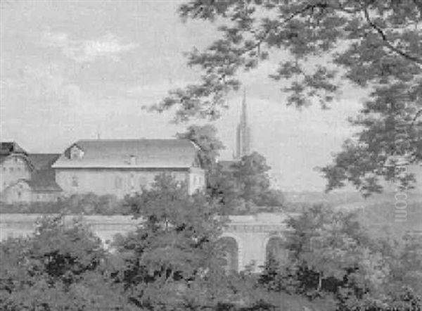 Der Zugang Zur Kirchfeldbruecke Oil Painting by Adolf Methfessel