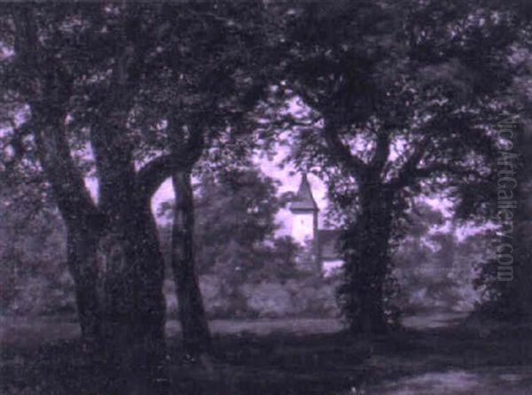 Kapelle Scherzligen Am Thunersee Oil Painting by Adolf Methfessel