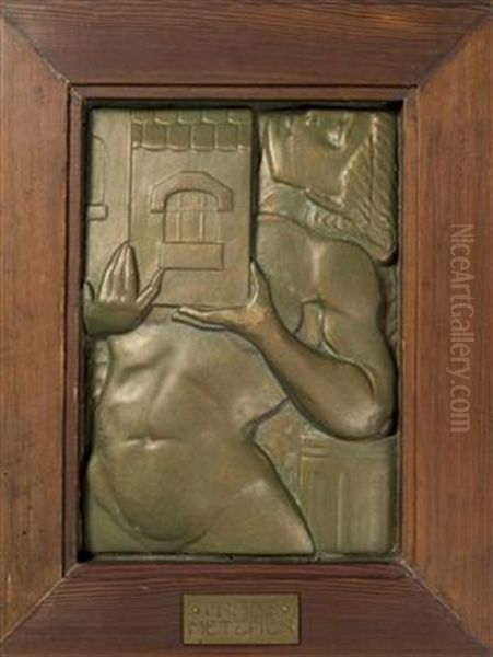 An Allegorical Figure Oil Painting by Franz Metzner