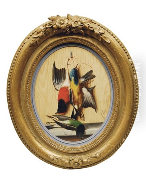 Still Life With Birds Oil Painting by Michelangelo Meucci