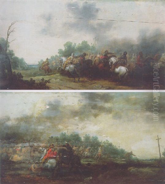 Scene D'escarmouche Oil Painting by Pieter Meulener